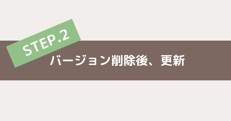 アップグレードする方法（バージョンをあげる方法）-2