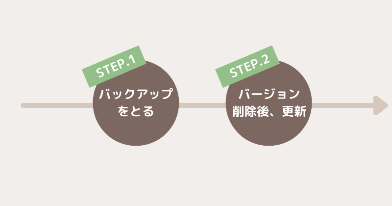 アップグレードする方法（バージョンをあげる方法）_全体の流れ